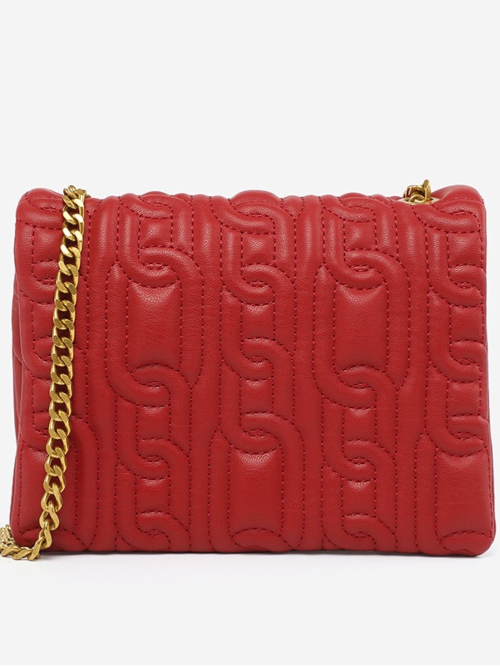 Red Quilted Crossbody Bag with Gold Chain Strap - Zara
